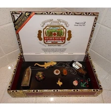 Vintage Wood Arturo Fuente Cigar Box stash box trinket box jewelry box wooden