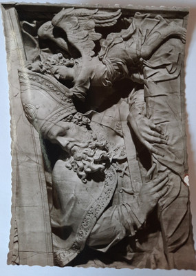 Postcard of St. Boniface on relief in Fulda Cathedral not shipped