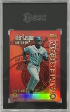 1997 Topps Inter-League Match-Up Refractor Ken Griffey Jr/Dante Bichette SGC 9.5