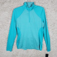 Adidas Pullover Womens Small Blue Quarter Zip Long Sleeve Athletic Running Top