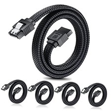 SATA III Cable, 6Gbps Straight HDD SDD Data Cable, SATA 3.0 Nylon Braided