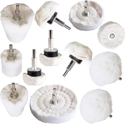 Polishing Pad Buffing Wheel Kit 12 Pack for Metal Wood Plastic Ceramic Glass
