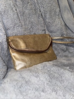 Distressed Gold Hobo Clutch 