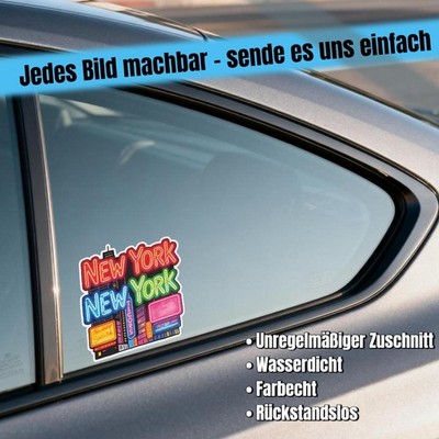 Anpassbares NYC Neon Text Aufkleber Cool Stadt Sticker für Laptop Skateboard