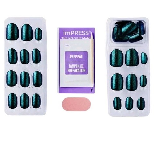 NEU KISS 30 WICKED x imPRESS THE MOVIE kein Kleber nötig "GREEN ELIXIR" KURZ OVAL - Bild 3 von 7