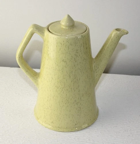Vintage MCM 1950's Bauer Pottery Speckled Yellow Coffee Pot Carafe Teapot EX!!