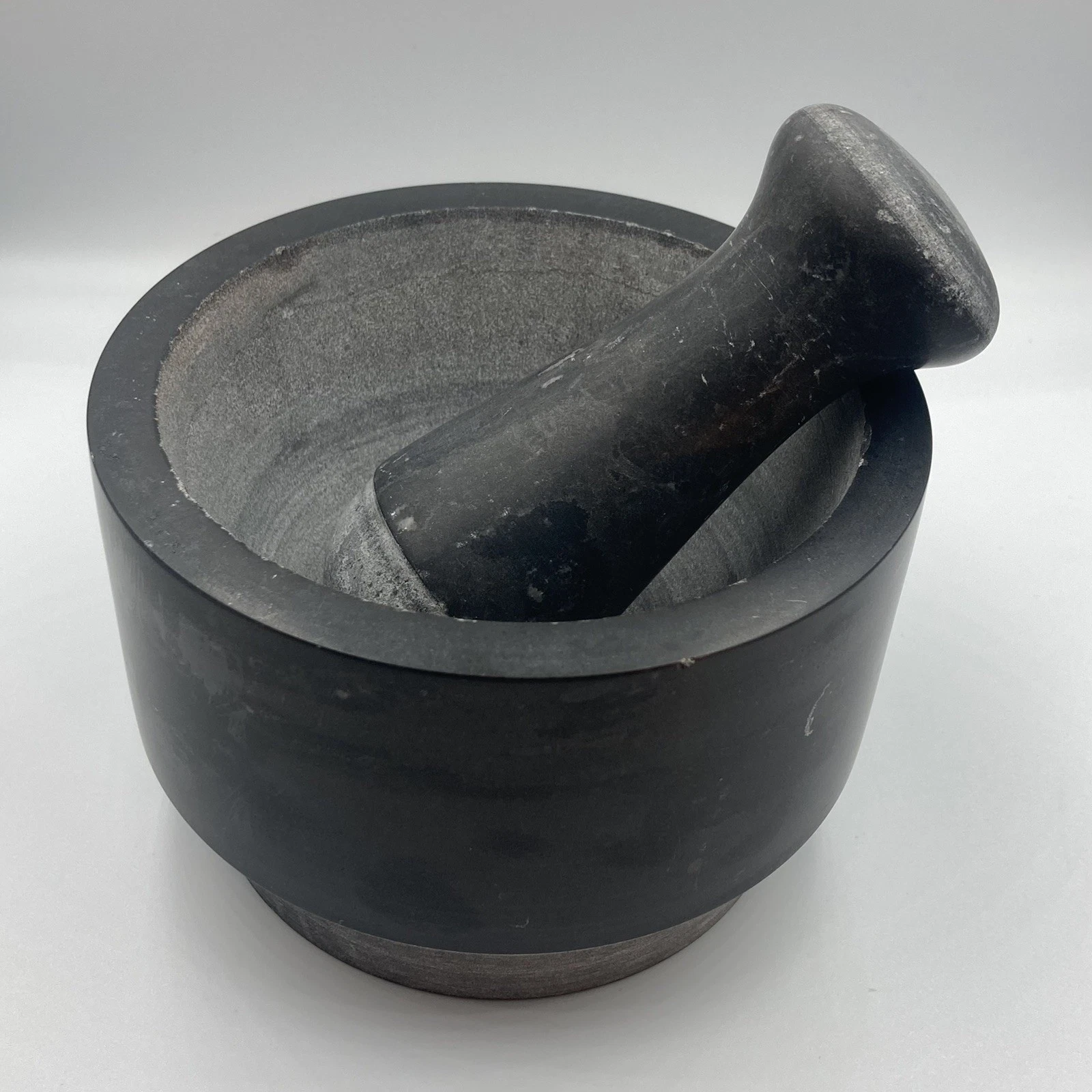 Adelsten Black And Gray Marble Pestle And Mortar Set.