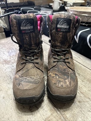 3M Thinsulate Insulated Waterproof Boots - Black and Brown Camo Tecs 8 in. Camo Waterproof Insulated Hunting Boots at  main image 2
