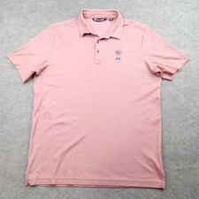 Travis Mathew Polo Shirt Mens Large Pink Pima Cotton Blend Golf Performance