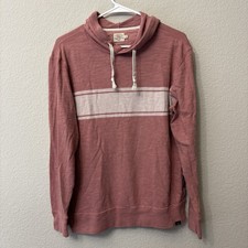 Faherty Surf Stripe Slub Hoodie Sunwashed Red Men  s Size Small S Pullover