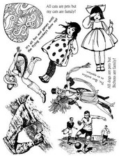 Unmounted Rubber Stamp Plate, Unmounted/Uncut Pink Rubber Stamps