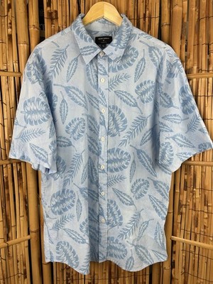 Ocean Current Hawaiian Shirt Short Sleeve Button Down Blue Size XL