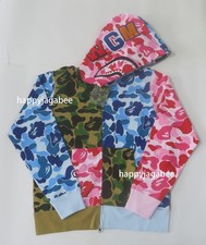 A BATHNIG APE Men's ABC CAMO CRAZY SHARK FULL ZIP HOODIE 1M30115006