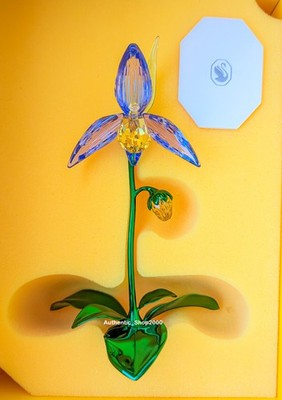 New 100% Authentic SWAROVSKI Florere Lady Slipper Orchid Decor