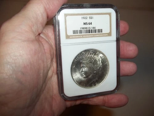 Vintage Antique 1922 NGC MS64 Peace Dollar 90% Silver nice features (186) L@@K