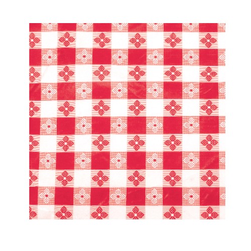 Winco TBCS52R 52" x 52" Red Check Tablecloth