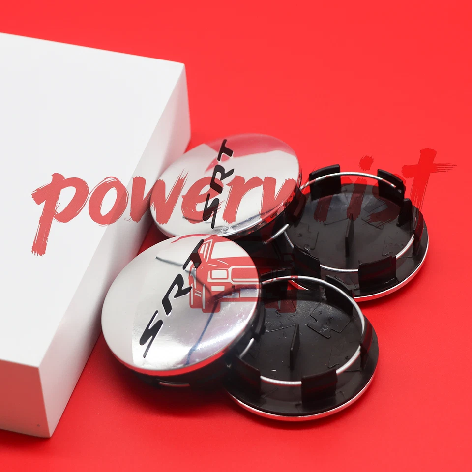 Set of 4 SRT Wheel Center Hub Caps Rim Cover For 2011-2023 Grand Cherokee Chrome Foto 4 de 4
