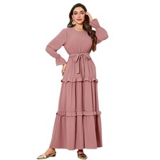 Dubai Women Muslim Long Sleeve Maxi Dress Turkey Kaftan Islamic Evening Abaya