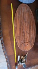 Qty8 23.5x11 Antique Wood Bamboo Blades Ceili...