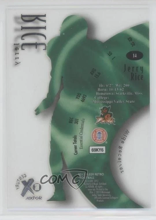 2013 Fleer Retro 1999 EX Century Jerry Rice #14 HOF - Image 2 of 2