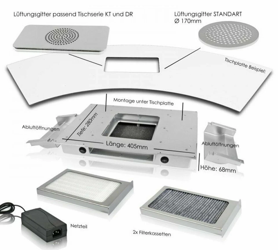 SUPER NAIL CENTER GMBH Staubabsaugung, Profi Staubabsaugung, Nagel Staubabsaugung, Tischabsaugung