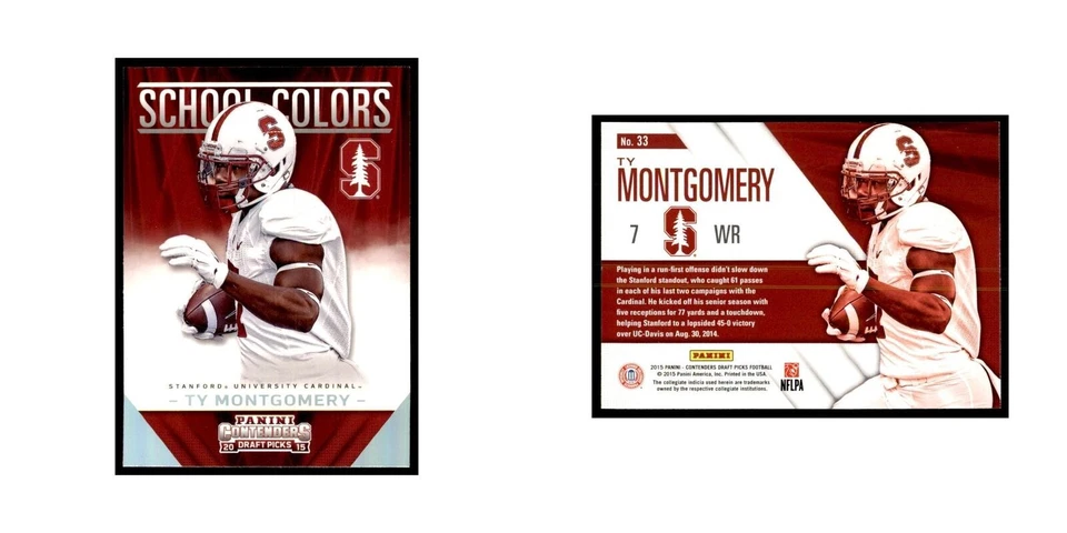 Ty Montgomery 2015 Panini Contenders Draft Picks #33 Football Cards NM - Image 3 of 3