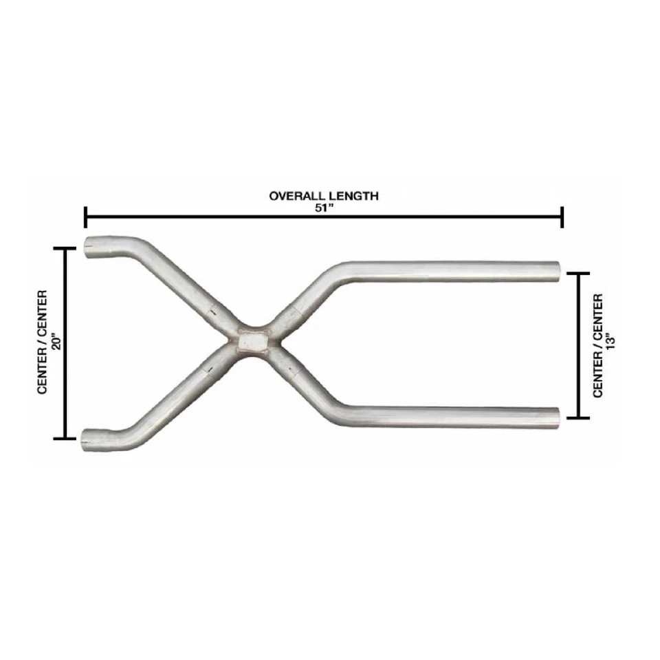 Pypes Stainless Steel 2.5" Crossover X-Pipe Exhaust Kit for Cutlass Foto 2 de 4