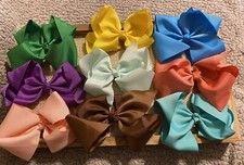 Girls Hair Bow Bundle 8inch Alligator Clip All Brand New 9Total Bows
