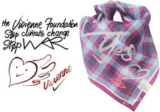 Vivienne Westwood Man Gauze Handkerchief Love Peace No War Orb Embroidered 50cm