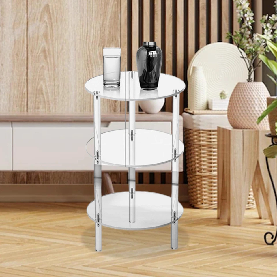 Clear Acrylic Side Table Acrylic Transparent Coffee Table for Office Balcony - image 2 of 4