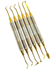 GERMAN Dental Composite Filling Instrument Gold Titanium Coated Restorative Kit