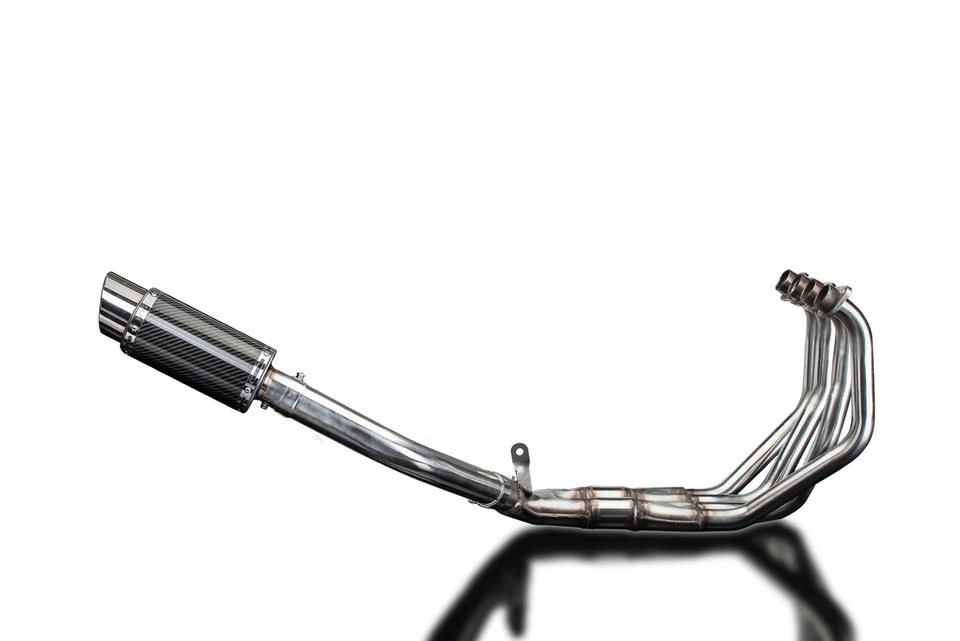 Honda CBR900RR CB900F 919 1992-2008 Complete Exhaust 4-1 8" Round Carbon Muffler - Image 3 of 4