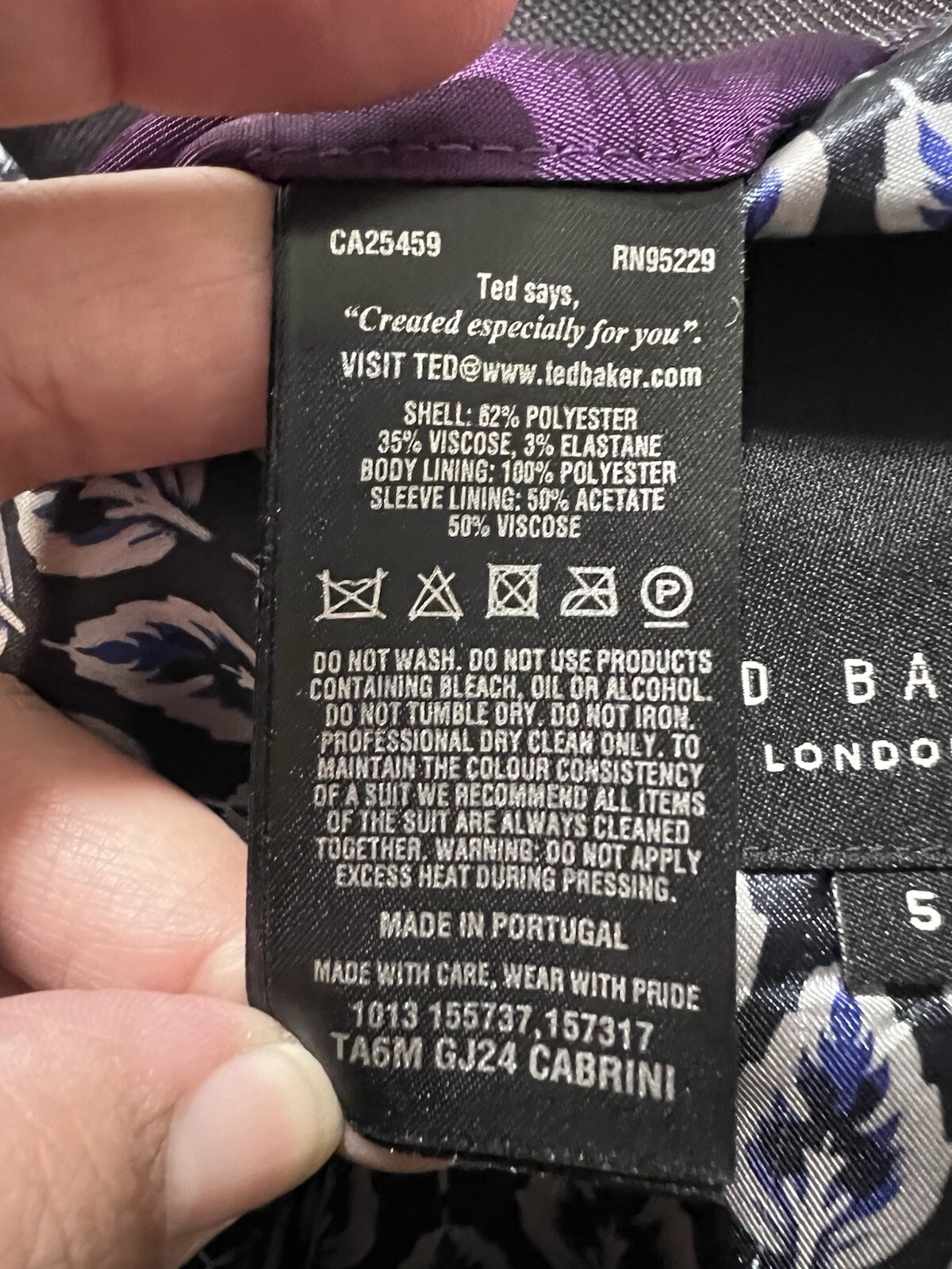 Ted Baker Polyester Blend Blazer Jacket Dark Gray… - image 8