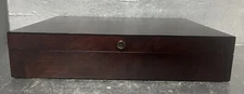 Reed & Barton Eureka Silverware Wood Storage Flatware Chest Dark Wood