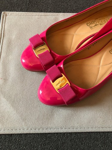 SALVATORE FERRAGAMO LUSSO BALLERINE PATENT VARINA FUCSIA PINK 9 B US 39 EUR 6 UK - 第 6/13 張圖片