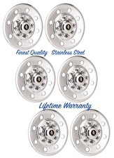 16 Trailer Truck Van Stainless Steel Set Of 6 Wheel Rim Cover Hubcaps 16 Trailer Truck Van Stainless Steel Set Of 6 Wheel Rim Cover Hubcaps