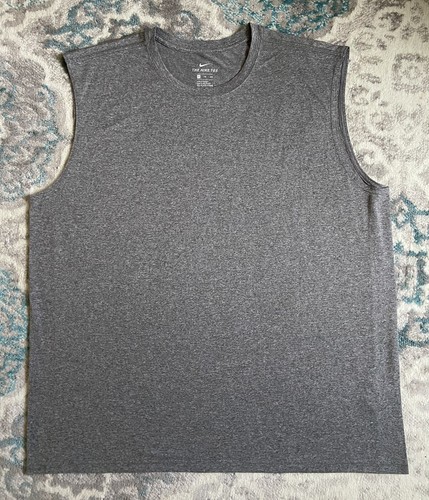 NWOT Nike Dri-Fit Muscle Tank The Nike Tee Athletic Cut Heather Gray size XXL
