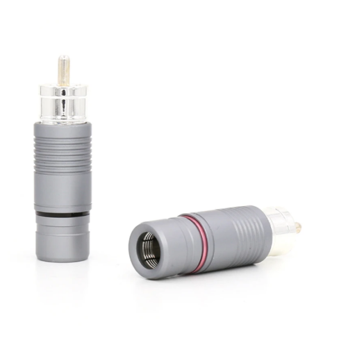 Connettori RCA audiofili spina placcata argento per cavo segnale HiFi interconnessione - Foto 5 di 11