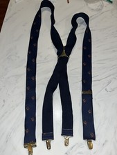 Mens Santa Clause ugly christmas party xmas novelty clip suspenders adult Navy