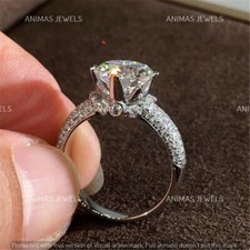 2 CT Round Cut Lab-Created Diamond Wedding Engagement Ring 14K White Gold Plated