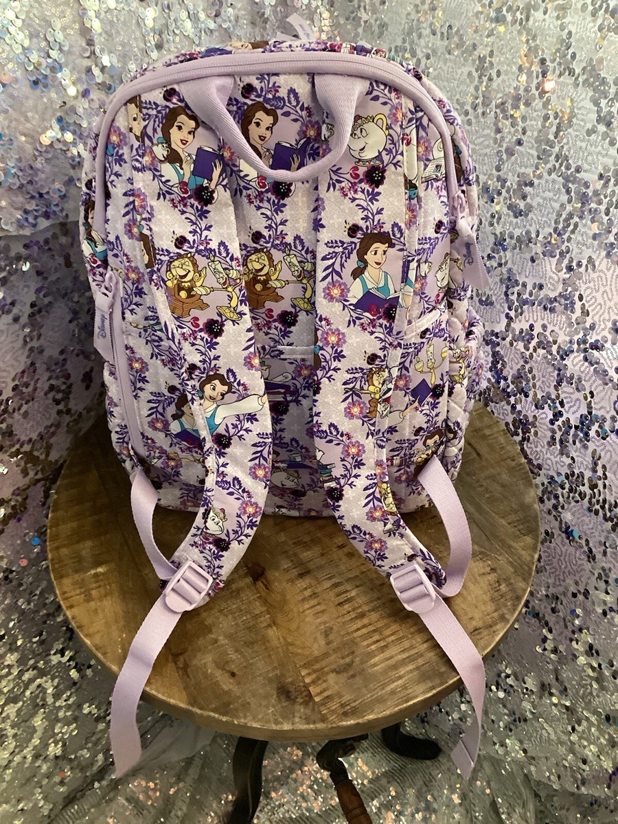 Vera Bradley Disney Belle Floral Lavender Campus Backpack  display picture 1