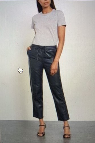Dyed Lamb Leather Joggers Pants XS 
