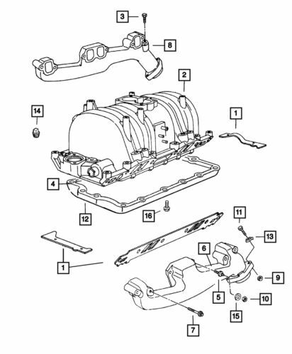 Paquete de juntas para colector de motor para Dodge Ram 1500 2001-2003 P/N 4897383AD