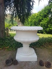 VASO CALICE ORCIO FIORIERA PER PIANTE DA GIARDINO ESTERNO IN CEMENTO MARMO H64CM