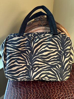 Adrienne Vittadini Zebra Cosmetic Carryon/Compartment Travel Bag
