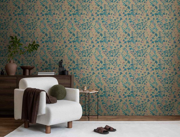 Vliestapete BläTter Ranken Floral Vintage Stil Braun Blau 78223-2 (3,47€/1Qm)-image