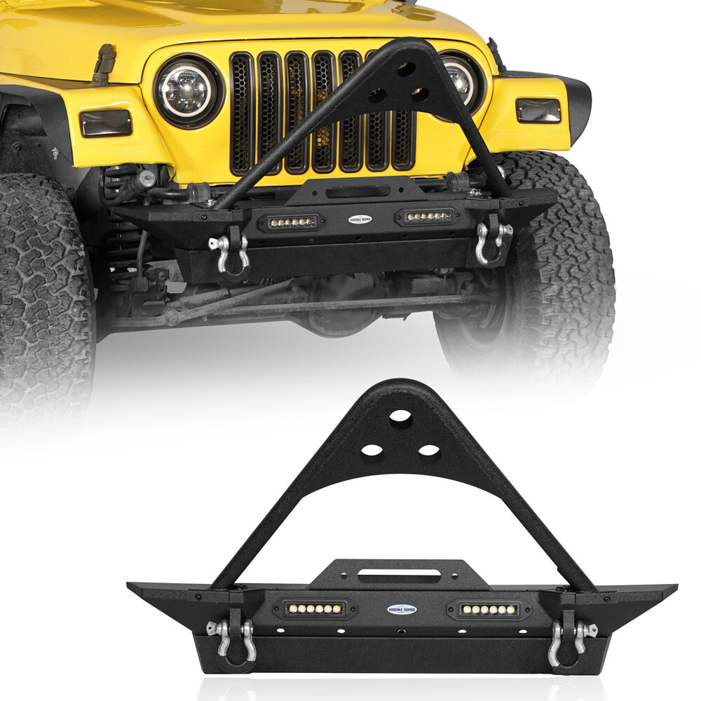 For 97-06 Jeep Wrangler TJ Texture Black Stinger Front Bumper w/ Winch Plate 