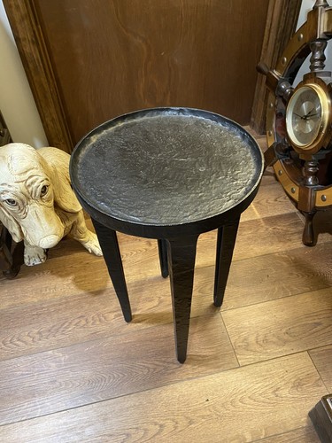 Pottery Barn Black Iron Industrial Jamie Accent Side Table