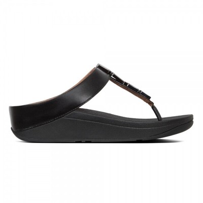 ladies black toe post sandals