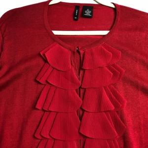 red womens cardigan